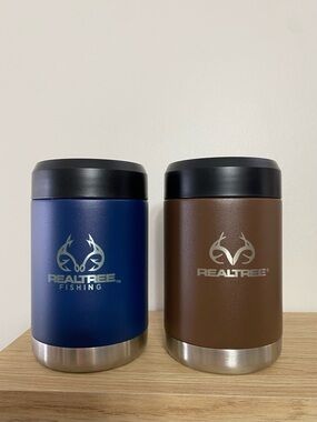 Brand New Realtree Navy Blue and Brown 12oz Can Holders‎ Bundle